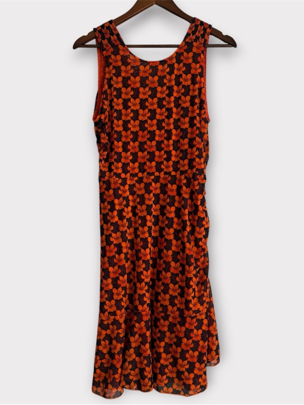 Cabi Playday Flip Dress Size Small Floral Dotted Bouquet Mesh Reversible